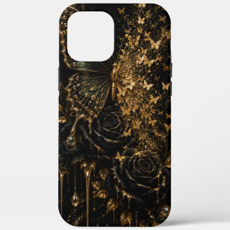 Étui pour iPhone à fleur de papillon en velours no