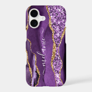 Étui pour iPhone avec nom personnalisé Paillettes 
