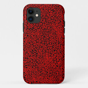 Étui pour iPhone Complex Network - Rouge et Noir