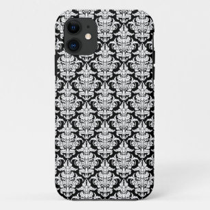 Étui pour iPhone Damask - Blanc sur Noir