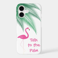 Étui pour iPhone Flamingo parle au palmier