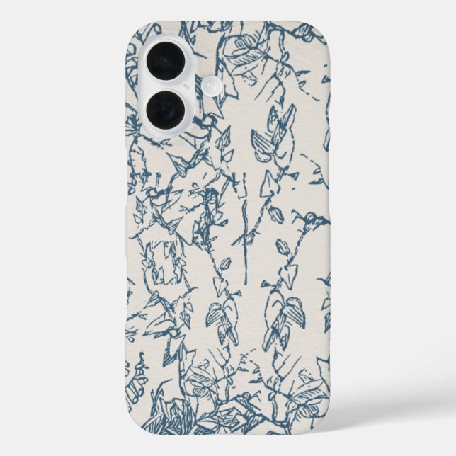 Étui pour iPhone / iPad à l'esthétique Flora Bleue (Verso)