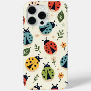 Étui pour iPhone/iPad à motif coccinelle coloré