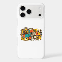 Étui pour iPhone Restez Positif Rétro