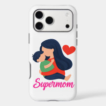 Étui pour iPhone Supermom Mère et Enfant Mignon