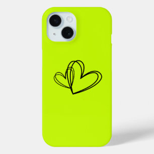 Étui pour téléphone à cœur néon Cov esthétique d
