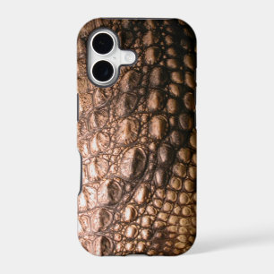 Étui pour téléphone à effet reptile en peau de caï