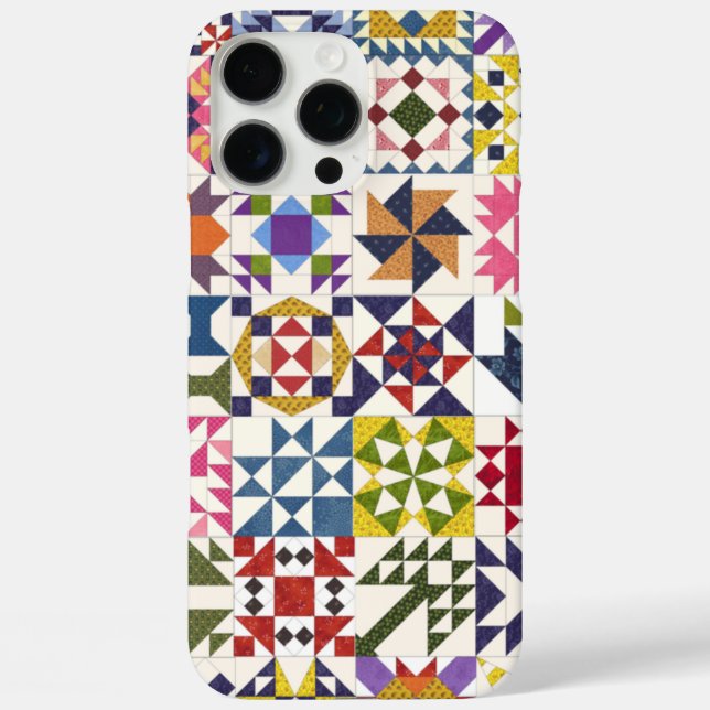 Étui pour téléphone à petits blocs de patchwork -  (Verso)