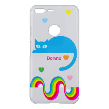 Étui pour téléphone Blue Cat Rainbow Hearts – Gris