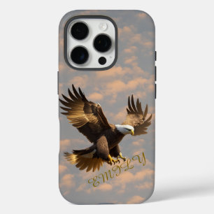 Étui pour téléphone Eagle Sky avec nom personnalis