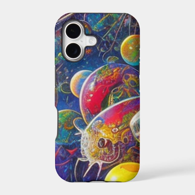 Étui robuste Apple iPhone 17 gros plan Space Race (Verso)