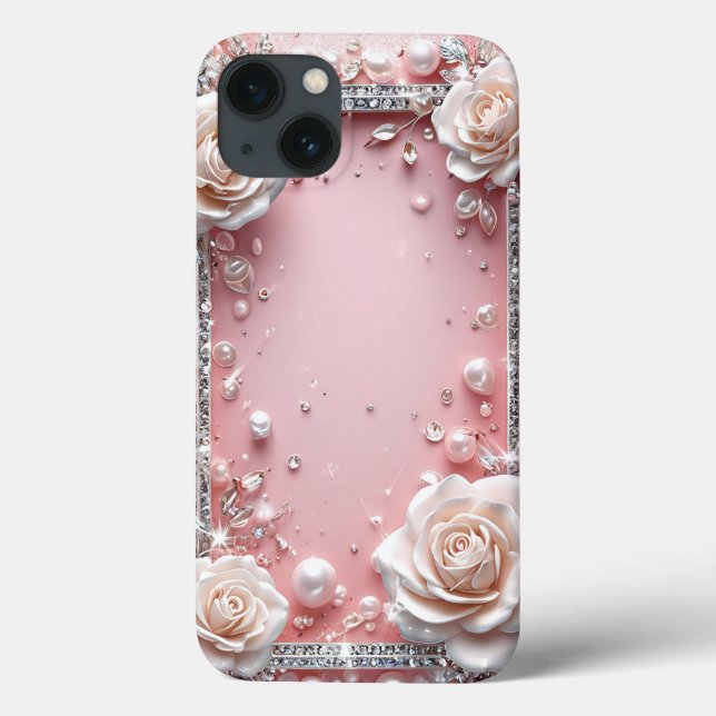 Étui Téléphone Style Quotidien Cadre Élégant Roses (Verso)