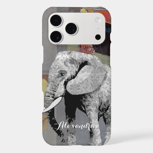 Etui téléphonique personnalisé Elephant Damask (Verso)