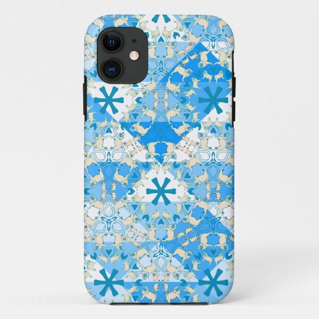 Étui Triangle Motif Pug Corail (Dos)