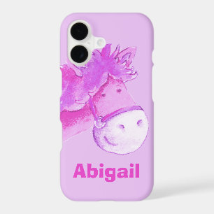 Étui violet pour poney personnalisé au nom des fil