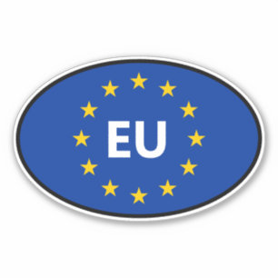 EU flag European Union country code oval vinyl car