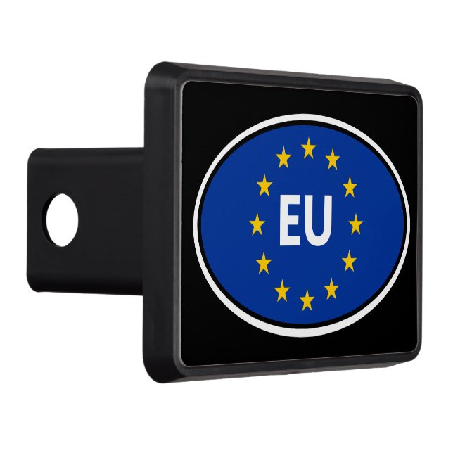EU flag of European Union oval car logo tow Trailer Hitch Cover (Right)