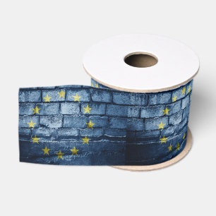 EU flag wall Grosgrain Ribbon