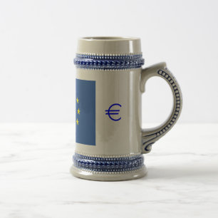 EU flag.with EURO Symbol Beer Stein