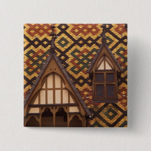 EU, France, Burgundy, Cote d'Or, Beaune. Tiled 2 Inch Square Button