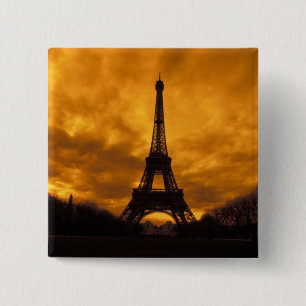 EU, France, Paris. Eiffel Tower. 2 Inch Square Button