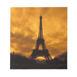 EU, France, Paris. Eiffel Tower. Notepad