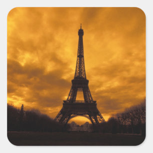 EU, France, Paris.  Eiffel Tower. Square Sticker