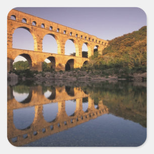 EU, France, Provence, Gard, Pont du Gard. 2 Square Sticker