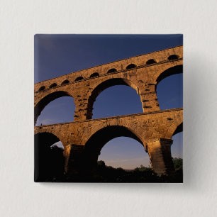EU, France, Provence, Gard, Pont du Gard. 4 2 Inch Square Button