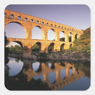 EU, France, Provence, Gard, Pont du Gard. Square Sticker