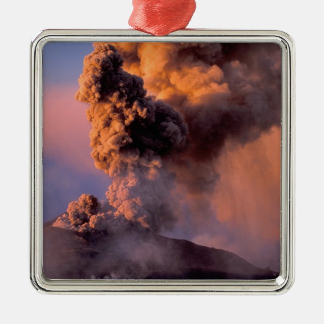EU, Italy, Sicily, Mt. Etna summit vent Metal Ornament (Front)