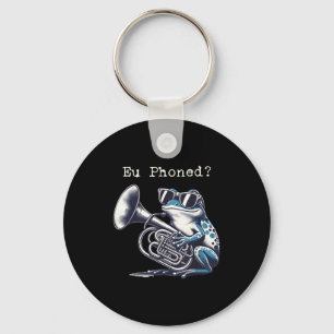 Eu Phoned Funny Euphonium Frog Music Band Pun Keychain