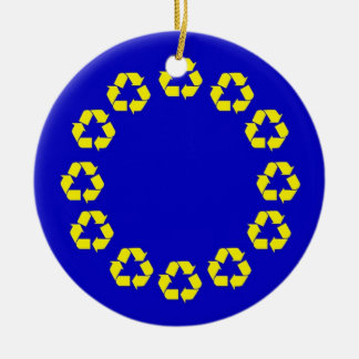 EU recycling flag Ceramic Ornament