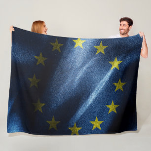 EU silk flag Fleece Blanket