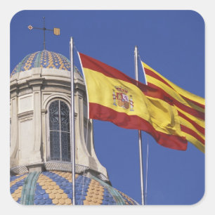 EU, Spain, Catalonia, Palau de la Generalitat. Square Sticker