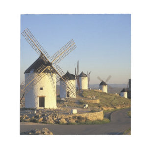 EU, Spain, La Mancha, Consuegra. Windmills and Notepad