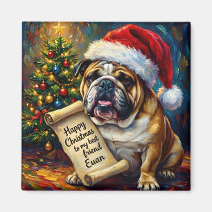 EUAN ~ BULLDOG Christmas Greetings ~  Magnet