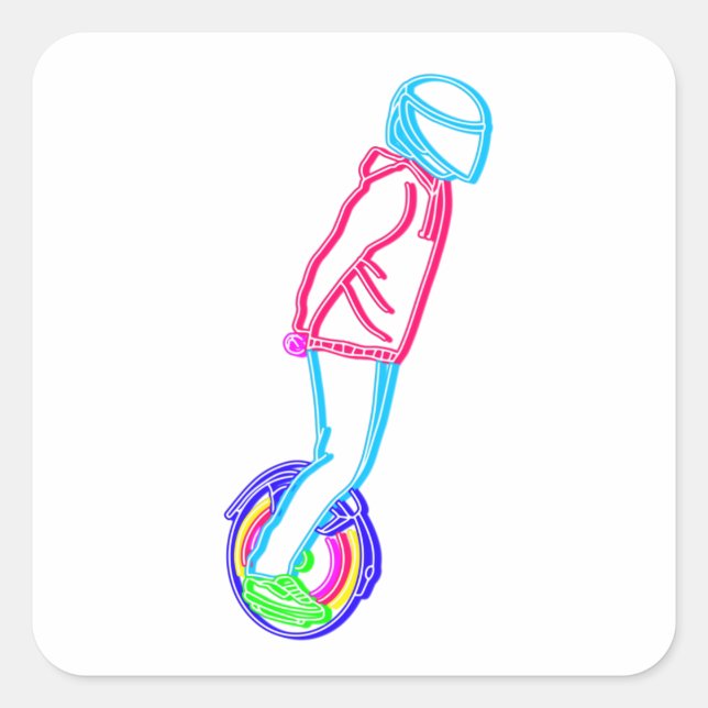 EUC Full Tilt Neon E Unicycle Square Sticker (Front)