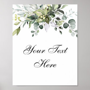 Eucalypts aquarelle Poster texte personnalisé