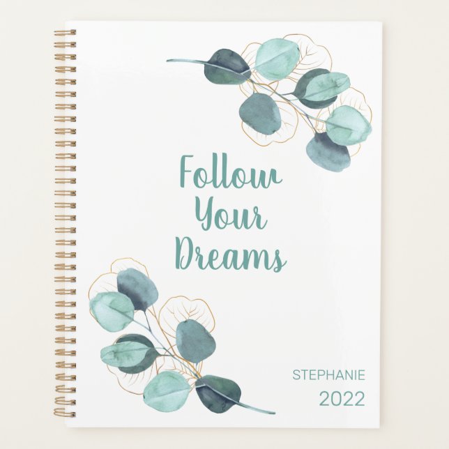 Eucalyptus 2022 Calendar Botanical Personalized Planner (Front)