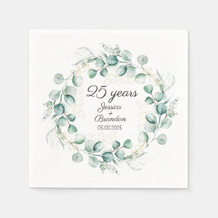 Eucalyptus 25th Silver Wedding Anniversary  Napkin