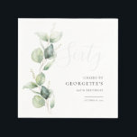 Eucalyptus 60th Adult Birthday Party Paper Napkin<br><div class="desc">It could be surprise party or another special decade achieved. This 60th birthday party paper napkin featuring eucalyptus greenery design with modern popular typography that you can easily edit to suit any birthday or anniversary celebration.</div>