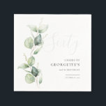 Eucalyptus 60th Adult Birthday Party Paper Napkin<br><div class="desc">It could be surprise party or another special decade achieved. This 60th birthday party paper napkin featuring eucalyptus greenery design with modern popular typography that you can easily edit to suit any birthday or anniversary celebration.</div>