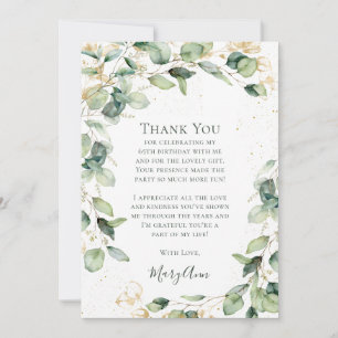 Eucalyptus 65th Birthday  Thank You Card