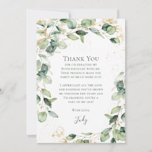 Eucalyptus 80th Birthday  Thank You Card