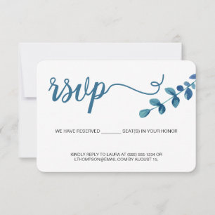 Eucalyptus à l'aquarelle simple RSVP sans envoi po