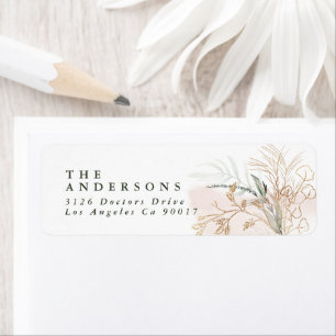 Eucalyptus Abstrait Moderne Mariage adresse de ret