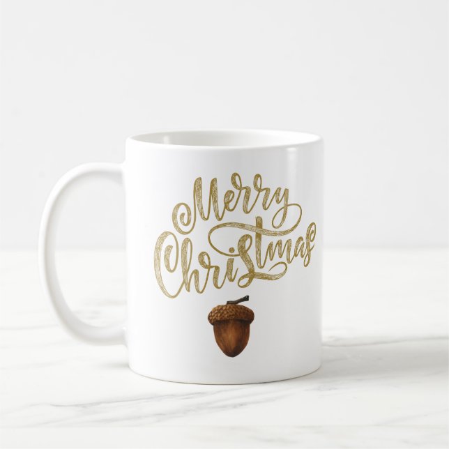 Eucalyptus Acorns Christmas Coffee Mug (Left)