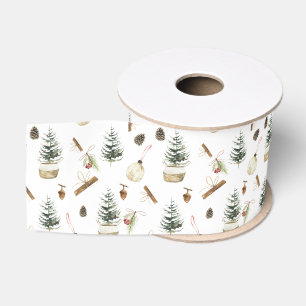 Eucalyptus Acorns Christmas Grosgrain Ribbon