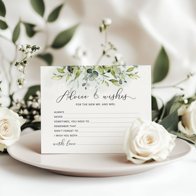 Eucalyptus advice and wishes bridal shower card (Creator Uploaded)